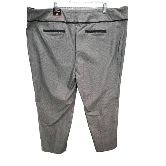 Avenue Pants Womens 26 Black White Mini Houndstooth Pull On Ankle Stretch Career - Picture 3 of 15